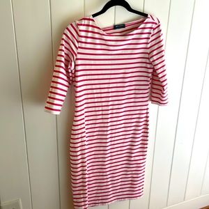 Saint James Pink and White Stripe Dress Size 8